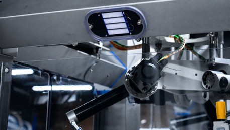 Delta-robot arm and vision module close-up
